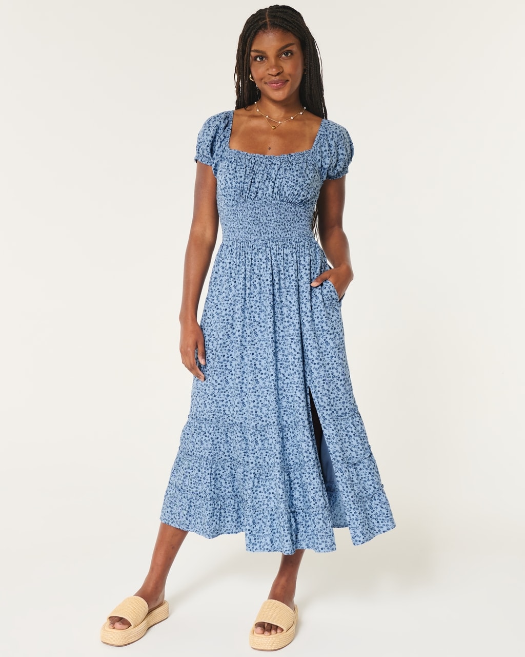 hollister midi dress - Twist Bust Slip - Women - Polyester - XL and adjustable straps Hollister Saidie Short-Sleeve Tie-Back Midi